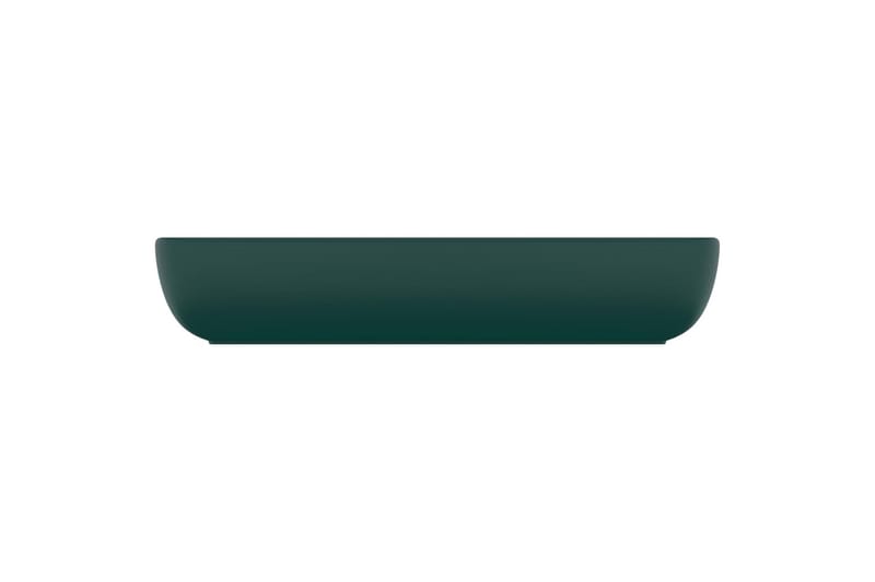 Lyxigt rektangulärt handfat matt mörkgrön 71x38 cm keramik - Grön - Enkelhandfat