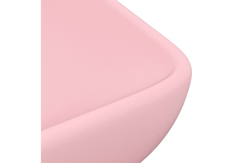 Lyxigt rektangulärt handfat matt rosa 71x38 cm keramik - Rosa - Enkelhandfat