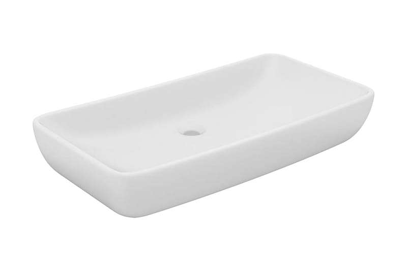 Lyxigt rektangulärt handfat matt vit 71x38 cm keramik - Vit - Hus & renovering - Kök & bad - Badrum - Tvättställ & handfat - Enkelhandfat