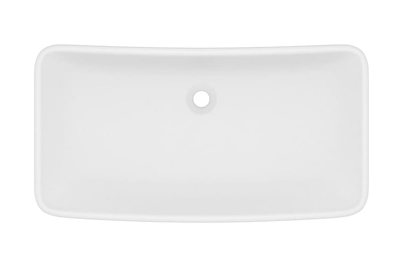 Lyxigt rektangulärt handfat matt vit 71x38 cm keramik - Vit - Hus & renovering - Kök & bad - Badrum - Tvättställ & handfat - Enkelhandfat
