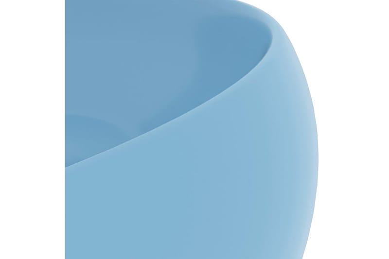 Lyxigt runt handfat matt ljusblå 40x15 cm keramik - Blå - Enkelhandfat