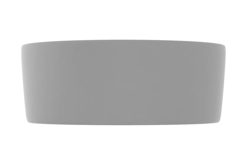 Lyxigt runt handfat matt ljusgrå 40x15 cm keramik - Grå - Enkelhandfat