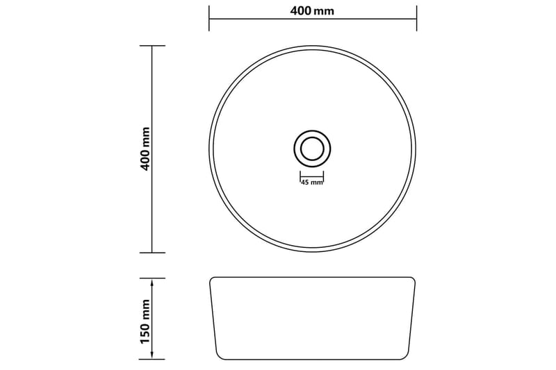 Lyxigt runt handfat matt ljusgrön 40x15 cm keramik - Grön - Hus & renovering - Kök & bad - Badrum - Tvättställ & handfat - Enkelhandfat