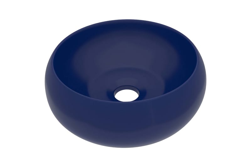 Lyxigt runt handfat matt mörkblå 40x15 cm keramik - Blå - Enkelhandfat