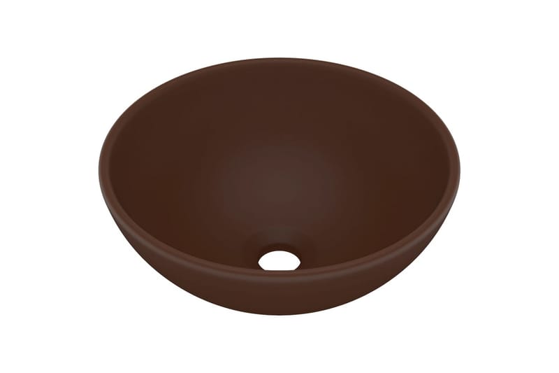 Lyxigt runt handfat matt mörkbrun 32,5x14 cm keramik - Brun - Enkelhandfat