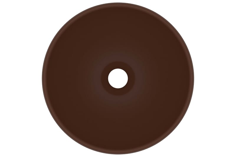 Lyxigt runt handfat matt mörkbrun 32,5x14 cm keramik - Brun - Enkelhandfat