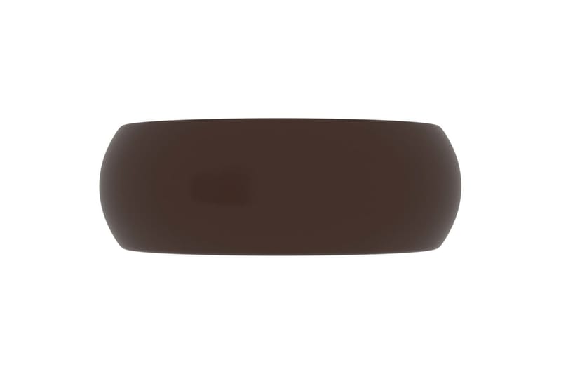 Lyxigt runt handfat matt mörkbrun 40x15 cm keramik - Brun - Enkelhandfat