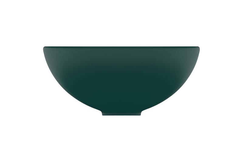 Lyxigt runt handfat matt mörkgrön 32,5x14 cm keramik - Grön - Enkelhandfat