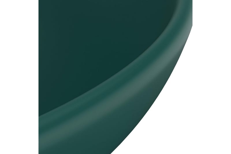 Lyxigt runt handfat matt mörkgrön 32,5x14 cm keramik - Grön - Enkelhandfat