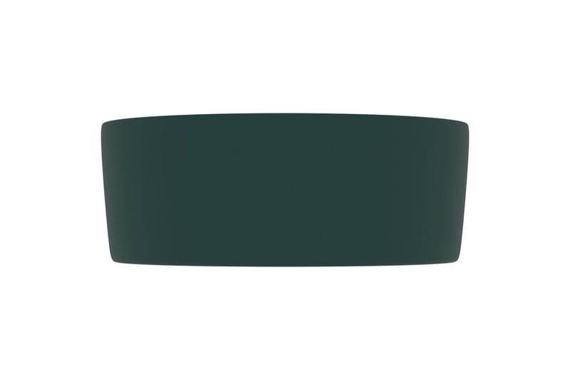 Lyxigt runt handfat matt mörkgrön 40x15 cm keramik - Grön - Enkelhandfat