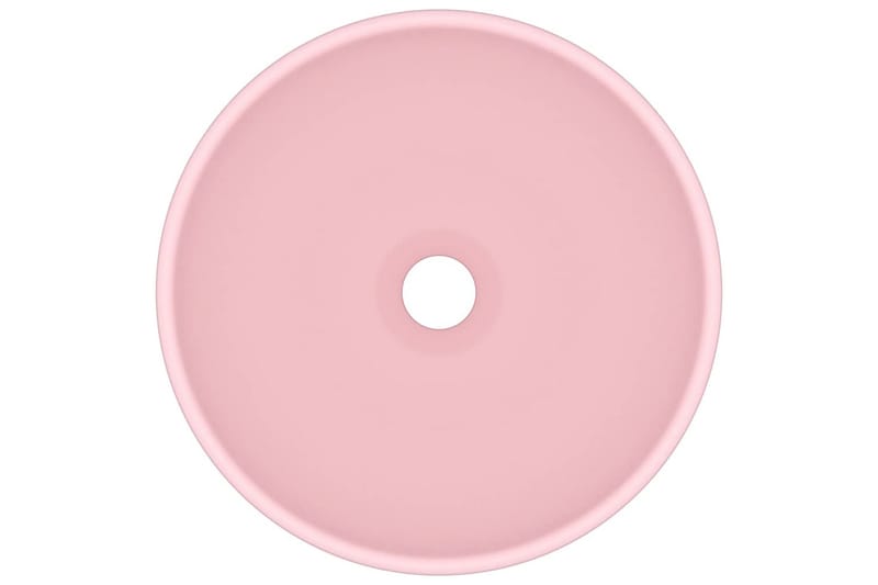 Lyxigt runt handfat matt rosa 32,5x14 cm keramik - Rosa - Enkelhandfat