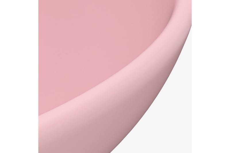 Lyxigt runt handfat matt rosa 32,5x14 cm keramik - Rosa - Enkelhandfat