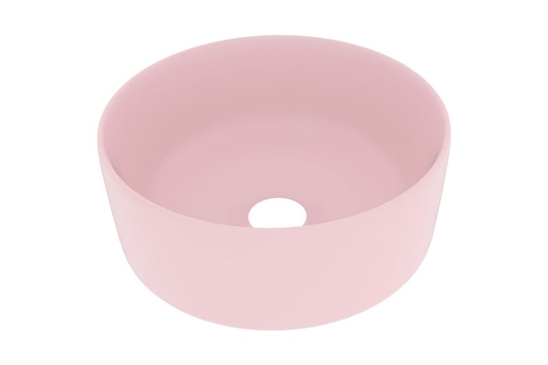 Lyxigt runt handfat matt rosa 40x15 cm keramik - Rosa - Hus & renovering - Kök & bad - Badrum - Tvättställ & handfat - Enkelhandfat
