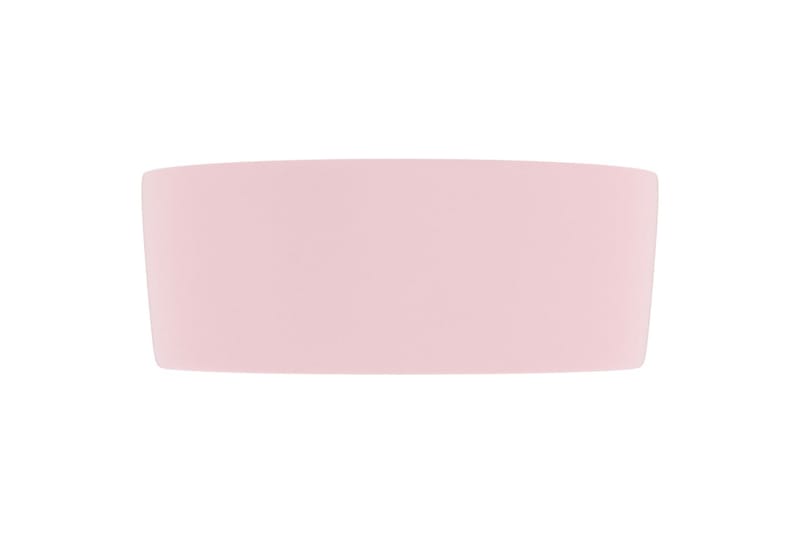 Lyxigt runt handfat matt rosa 40x15 cm keramik - Rosa - Enkelhandfat