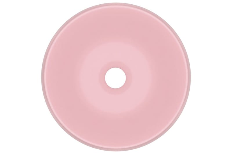 Lyxigt runt handfat matt rosa 40x15 cm keramik - Rosa - Enkelhandfat