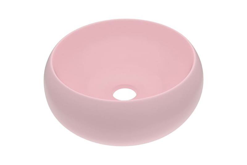 Lyxigt runt handfat matt rosa 40x15 cm keramik - Rosa - Hus & renovering - Kök & bad - Badrum - Tvättställ & handfat - Enkelhandfat