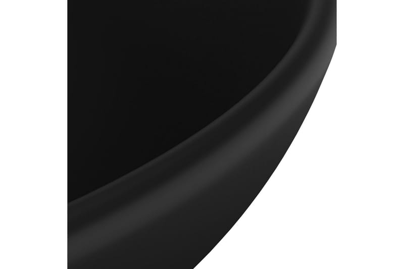 Lyxigt runt handfat matt svart 32,5x14 cm keramik - Svart - Enkelhandfat