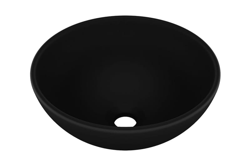 Lyxigt runt handfat matt svart 32,5x14 cm keramik - Svart - Enkelhandfat