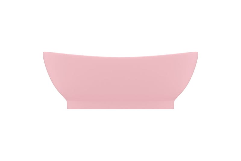 Ovalt handfat med bräddavlopp matt rosa 58,5x39 cm keramik - Rosa - Hus & renovering - Kök & bad - Badrum - Tvättställ & handfat - Enkelhandfat