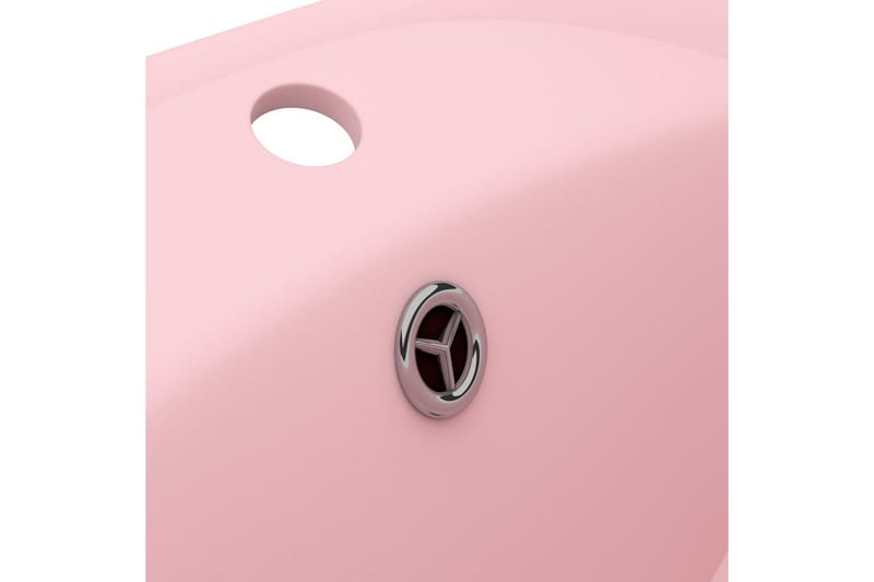 Ovalt handfat med bräddavlopp matt rosa 58,5x39 cm keramik - Rosa - Hus & renovering - Kök & bad - Badrum - Tvättställ & handfat - Enkelhandfat