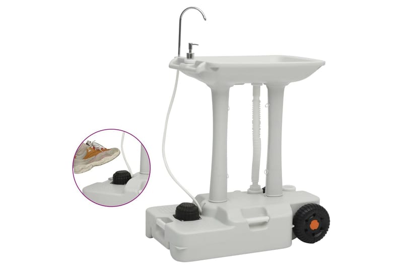 Portabelt campinghandfat med tvålpump 35 L - Grå - Hus & renovering - Kök & bad - Badrum - Tvättställ & handfat - Enkelhandfat