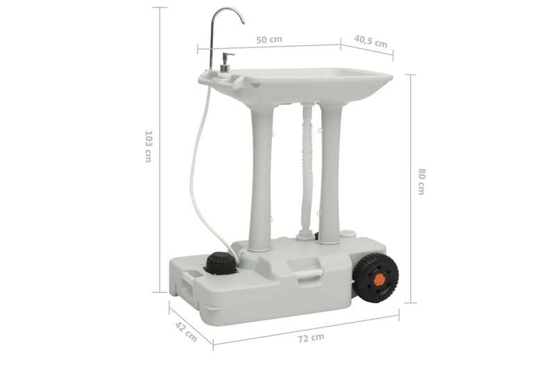Portabelt campinghandfat med tvålpump 35 L - Grå - Hus & renovering - Kök & bad - Badrum - Tvättställ & handfat - Enkelhandfat