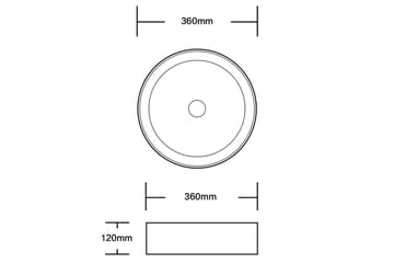 Runt handfat 36cm Svart - Hus & renovering - Kök & bad - Badrum - Tvättställ & handfat - Enkelhandfat
