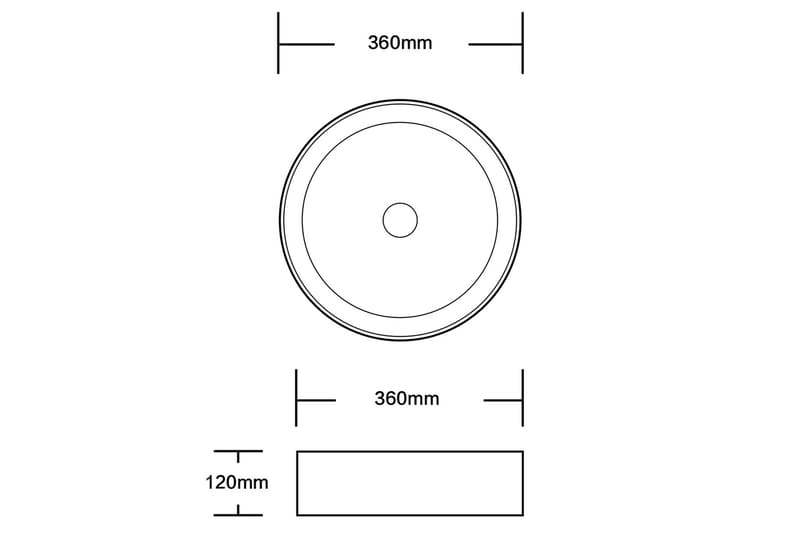 Runt handfat 36cm Svart - Hus & renovering - Kök & bad - Badrum - Tvättställ & handfat - Enkelhandfat