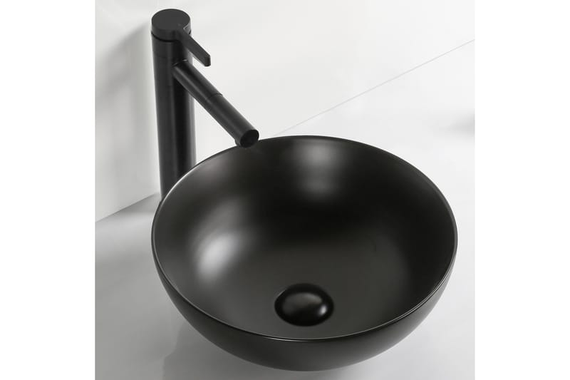 Skålformat handfat 40 cm Svart - Hus & renovering - Kök & bad - Badrum - Tvättställ & handfat - Enkelhandfat