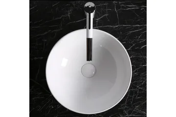 Skålformat handfat 40 cm Vit - Hus & renovering - Kök & bad - Badrum - Tvättställ & handfat - Enkelhandfat