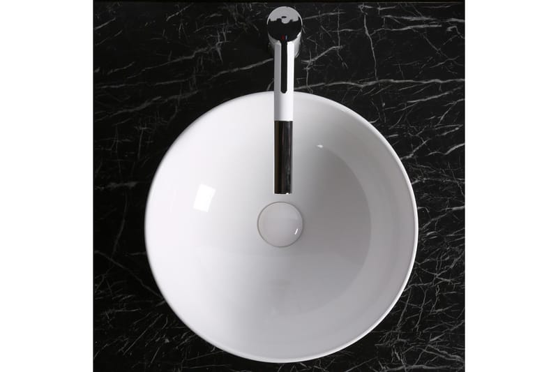 Skålformat handfat 40 cm Vit - Hus & renovering - Kök & bad - Badrum - Tvättställ & handfat - Enkelhandfat