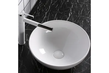 Skålformat handfat 40 cm Vit - Hus & renovering - Kök & bad - Badrum - Tvättställ & handfat - Enkelhandfat