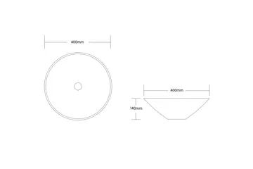 Skålformat handfat 40 cm Vit - Hus & renovering - Kök & bad - Badrum - Tvättställ & handfat - Enkelhandfat