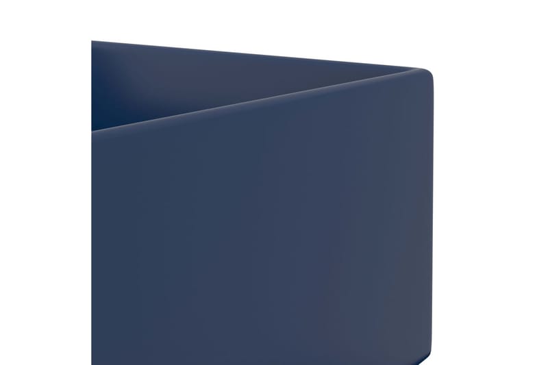 Vägghängt handfat med bräddavlopp keramik mörkblå - Blå - Enkelhandfat
