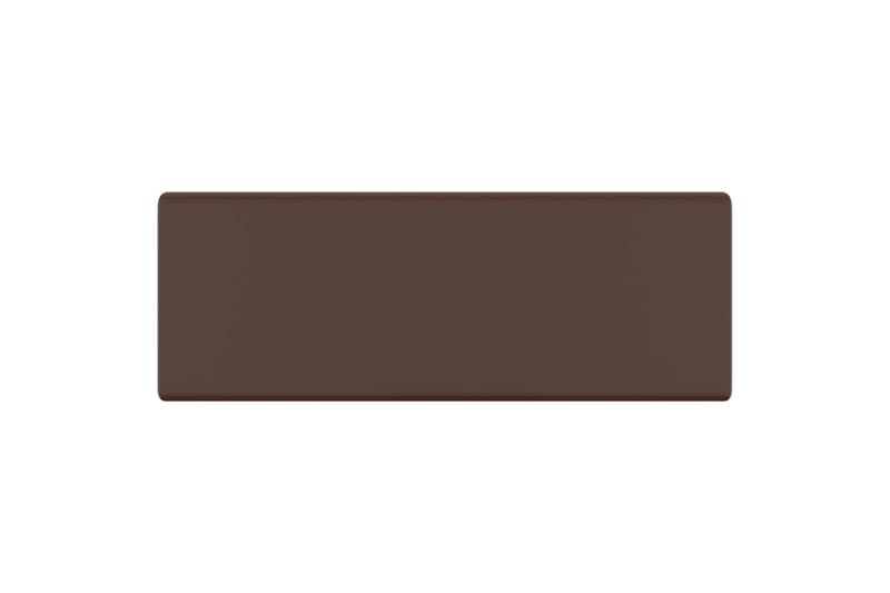 Fyrkantigt handfat bräddavlopp matt mörkbrun 41x41 cm kerami - Brun - Enkelhandfat