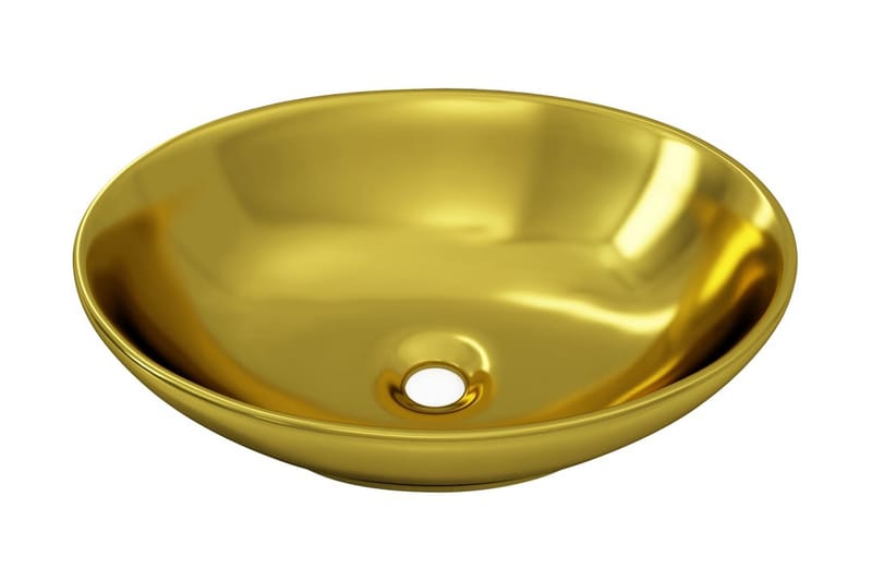 Handfat 40x33x13,5 cm keramik guld - Guld - Enkelhandfat