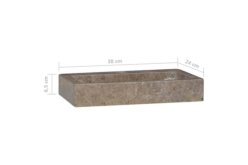 Handfat grå 38x24x6,5 cm marmor - Grå - Hus & renovering - Kök & bad - Badrum - Tvättställ & handfat - Enkelhandfat