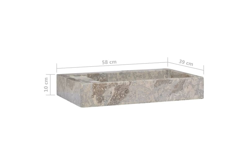 Handfat grå 58x39x10 cm marmor - Grå - Enkelhandfat