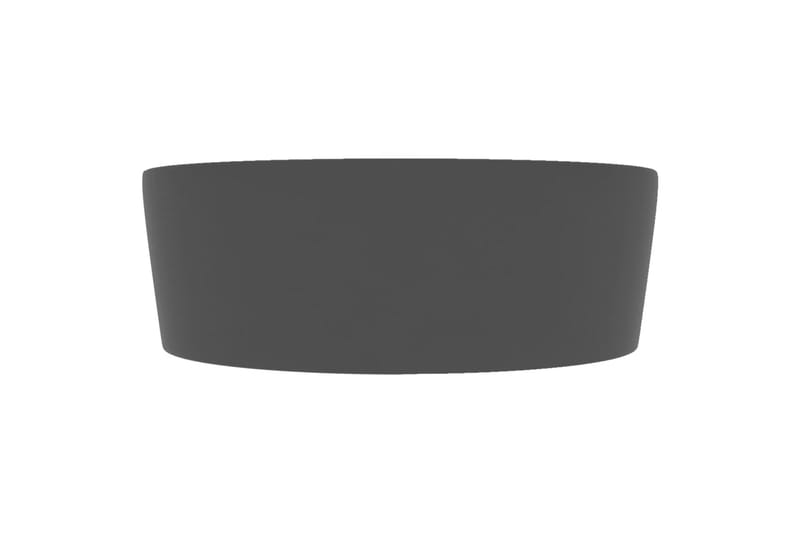 Handfat med bräddavlopp matt mörkgrå 36x13 cm keramik - Grå - Enkelhandfat