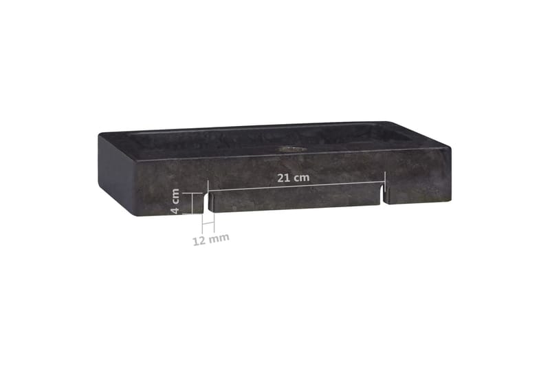 Handfat svart 38x24x6,5 cm marmor - Svart - Hus & renovering - Kök & bad - Badrum - Tvättställ & handfat - Enkelhandfat