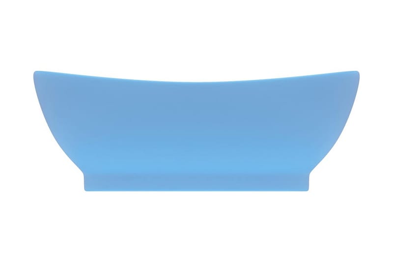 Ovalt handfat med bräddavlopp matt ljusblå 58,5x39 cm kerami - Blå - Enkelhandfat