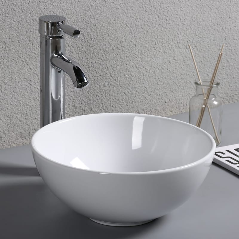 Runt tvättställ 31cm | Skålformad design i porslin - Hus & renovering - Kök & bad - Badrum - Tvättställ & handfat - Enkelhandfat