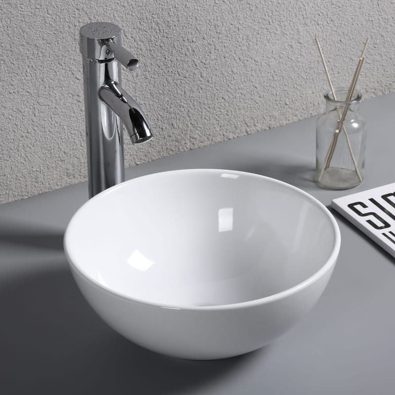 Runt tvättställ 31cm | Skålformad design i porslin, undefined