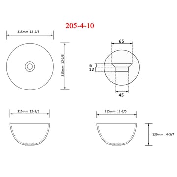 Runt tvättställ 31cm | Skålformad design i porslin - Hus & renovering - Kök & bad - Badrum - Tvättställ & handfat - Enkelhandfat