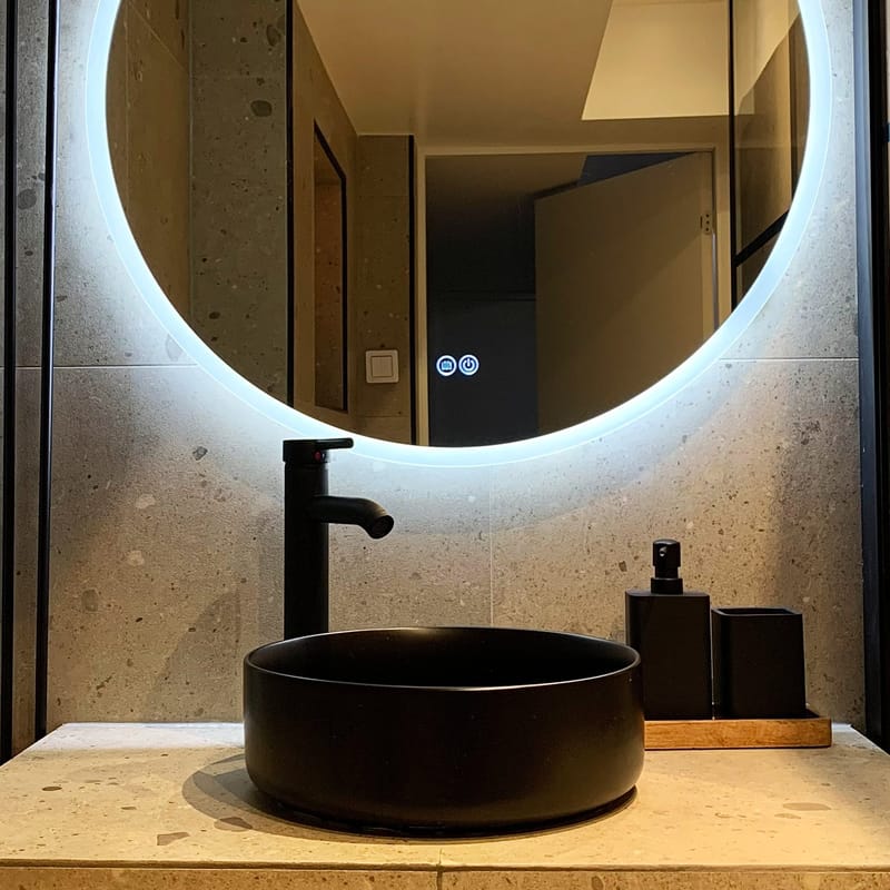 Runt tvättställ 36cm | För bänkmontering | Mattsvart porslin - Hus & renovering - Kök & bad - Badrum - Tvättställ & handfat - Enkelhandfat