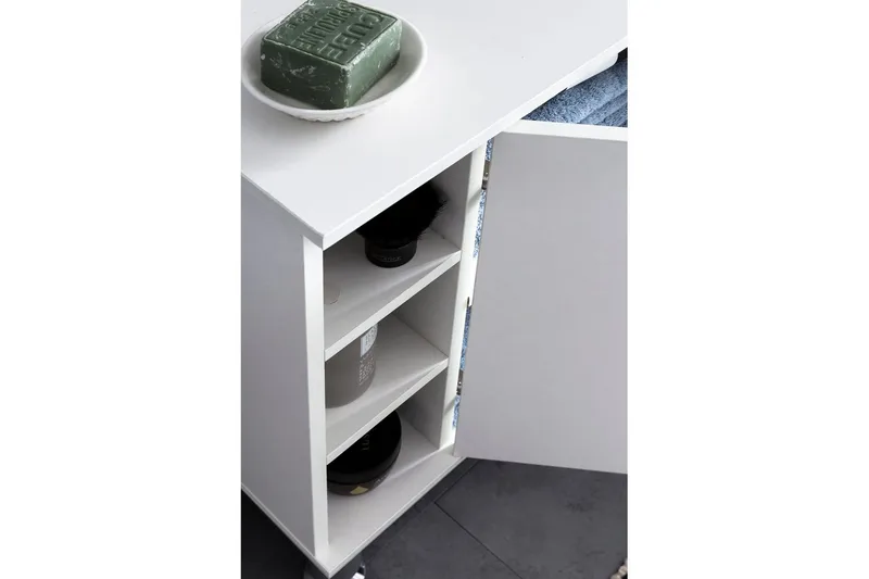 Tvättställsskåp Wohnling Folierad spånskiva 1 dörr 6 förvaringshyllor modern - Hus & renovering - Kök & bad - Badrum - Tvättställ & handfat - Enkelhandfat