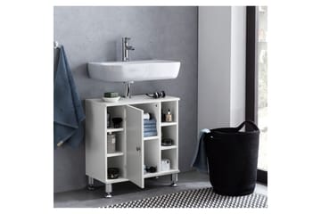 Tvättställsskåp Wohnling Folierad spånskiva 1 dörr 6 förvaringshyllor modern - Hus & renovering - Kök & bad - Badrum - Tvättställ & handfat - Enkelhandfat