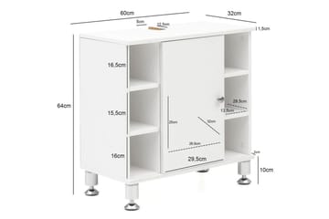 Tvättställsskåp Wohnling Folierad spånskiva 1 dörr 6 förvaringshyllor modern - Hus & renovering - Kök & bad - Badrum - Tvättställ & handfat - Enkelhandfat