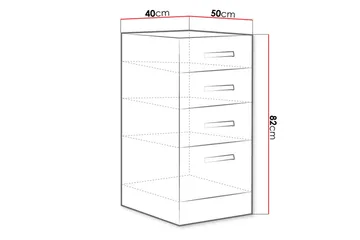 Bianco Skåp med lådor 40x52x82 cm - Vit - Hus & renovering - Kök & bad - Kök & tvättstuga