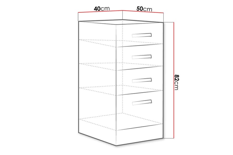 Bianco Skåp med lådor 40x52x82 cm - Vit - Hus & renovering - Kök & bad - Kök & tvättstuga